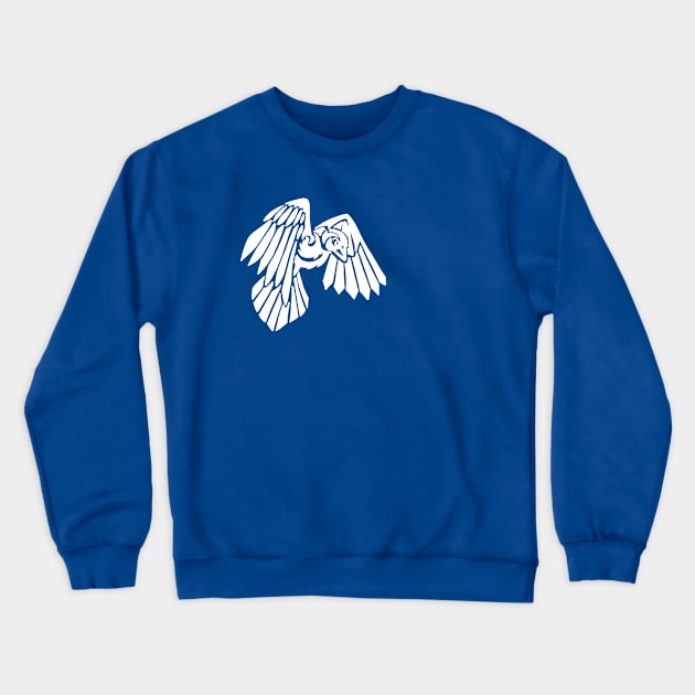 White Raven Crewneck Sweatshirt by BubbaWorldComix